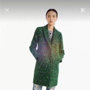 J. Crew Green Tweed Daphne Topcoat size 0
